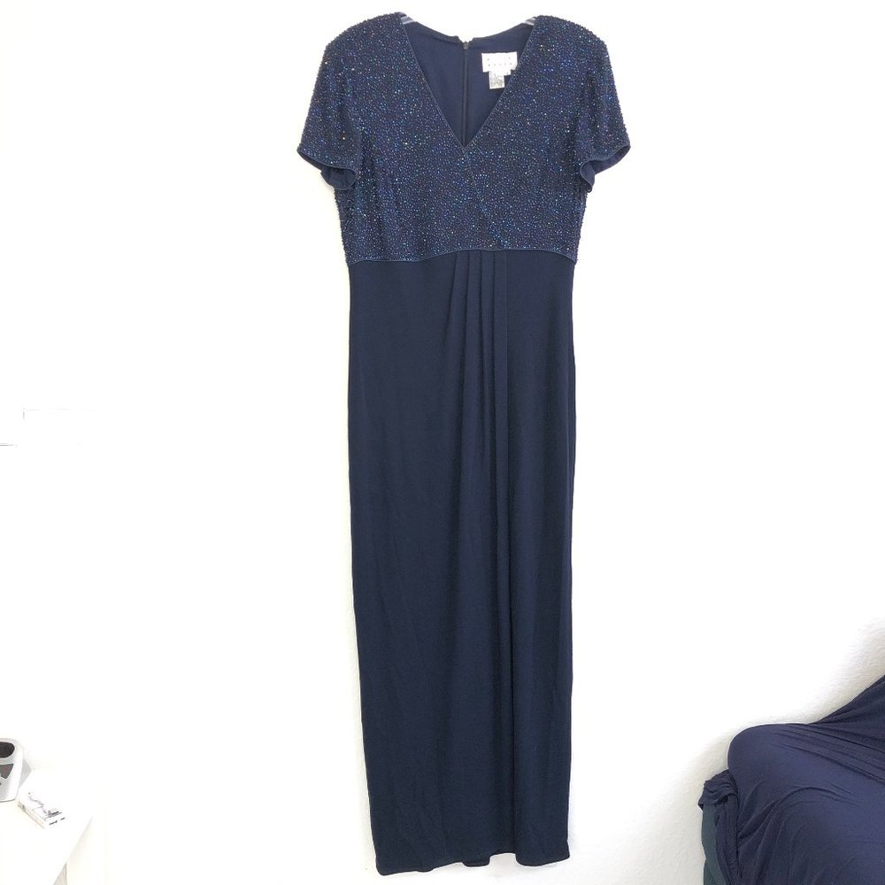 Vintage BIEFF BASIX Silk Beaded Maxi Dress AE